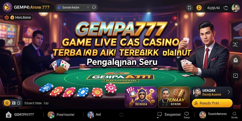 Screenshot gameplay GEMPA777 menampilkan dealer live yang ramah dan permainan yang seru.