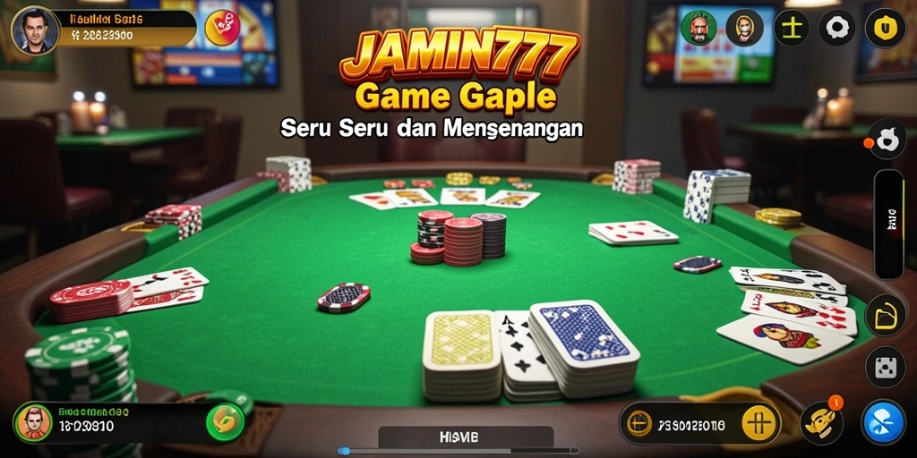 Tampilan layar utama game Gaple yang seru dan interaktif.