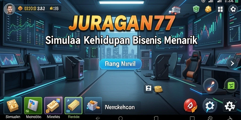 Tampilan gameplay menarik dari JURAGAN77 dengan aktivitas bisnis.