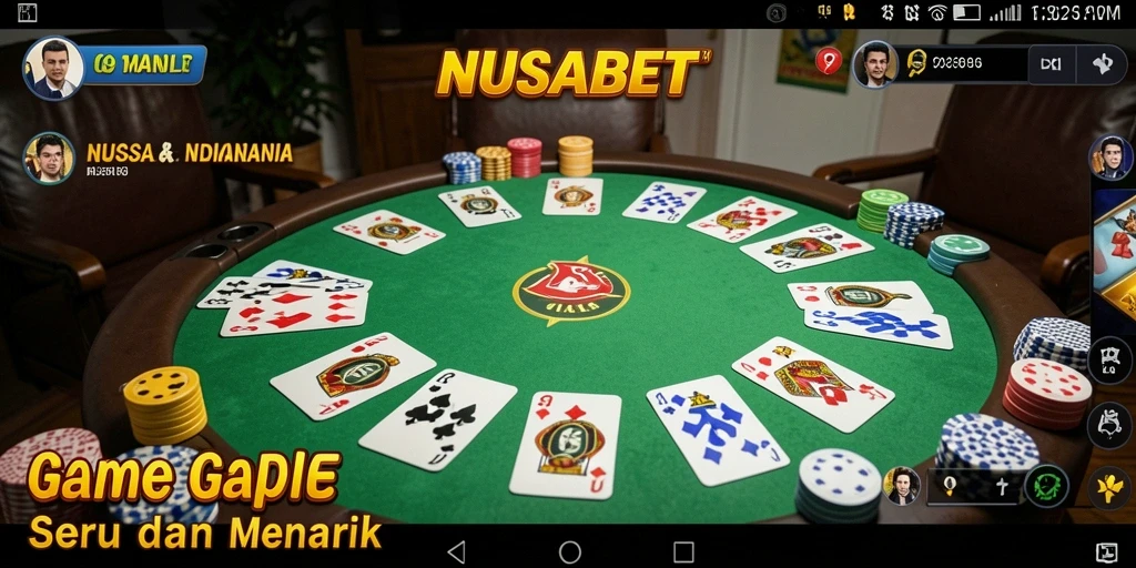 Tampilan gameplay seru NUSABET dalam permainan Gaple.