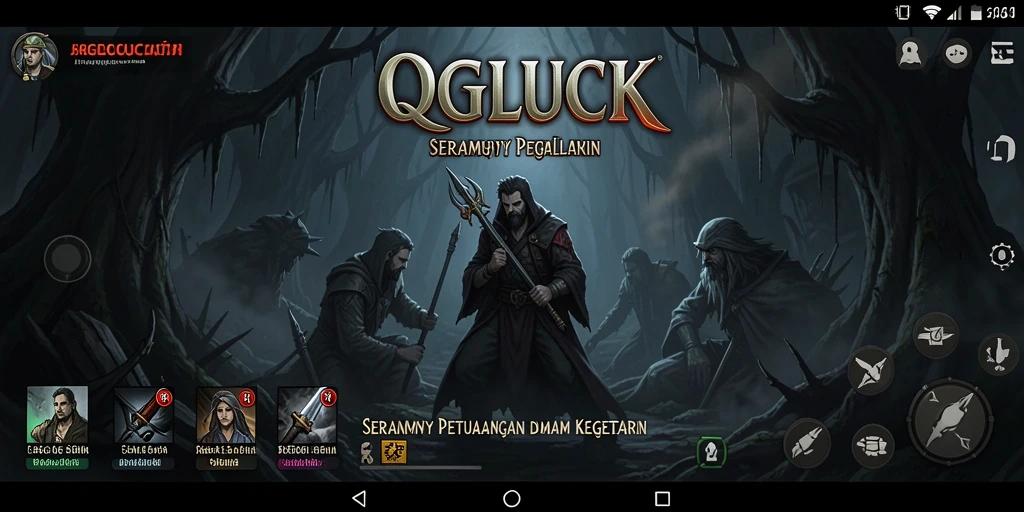 Screenshot gameplay QGLUCK menampilkan suasana Horror yang mencekam.