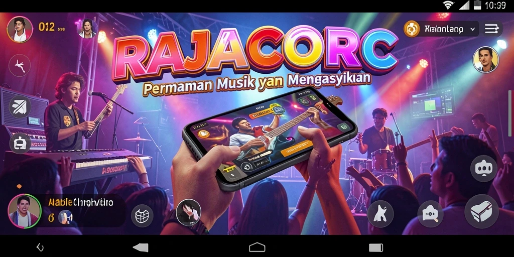 Tampilan gameplay RAJACORC dengan efek visual yang menarik.